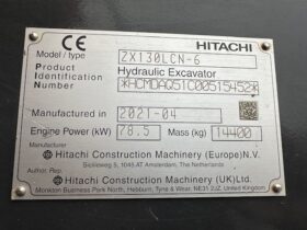 YEAR 2021 HITACHI ZX130LCN-6 (ONLY 3387 HOURS) full