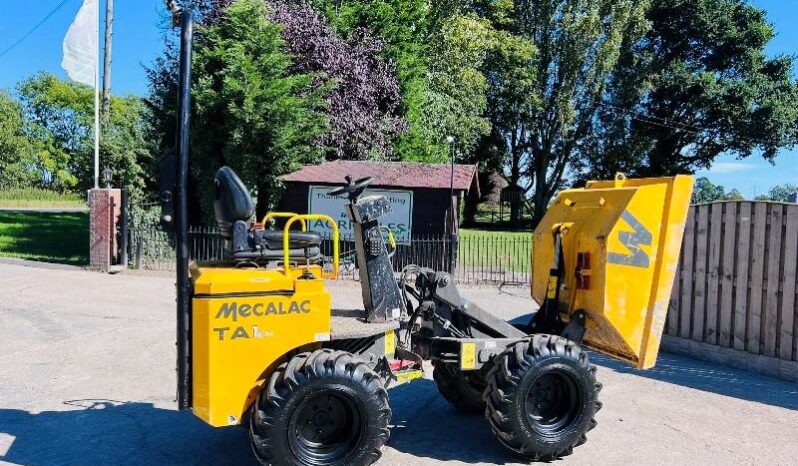 MECALAC TA1 1 TON HIGH TIP DUMPER YEAR 2018 C/W ROLE BAR *VIDEO* full