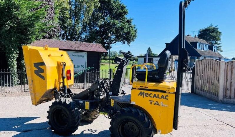 MECALAC TA1 1 TON HIGH TIP DUMPER YEAR 2018 C/W ROLE BAR *VIDEO* full