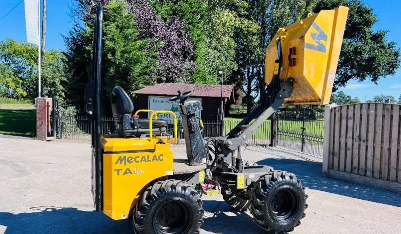 MECALAC TA1 1 TON HIGH TIP DUMPER YEAR 2018 C/W ROLE BAR *VIDEO* full