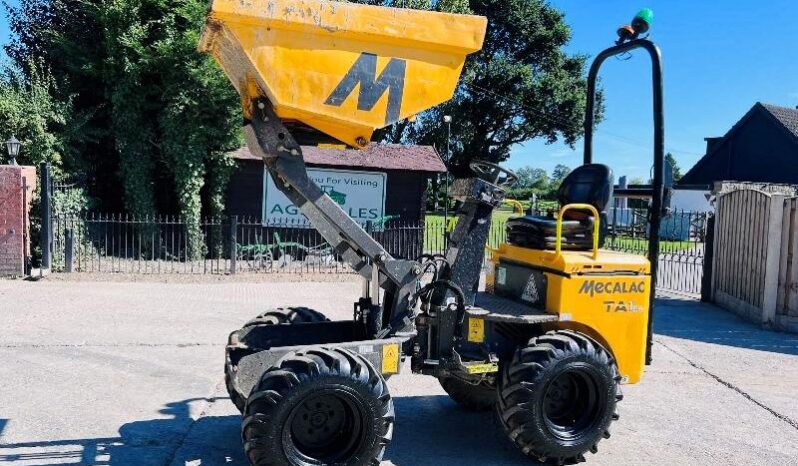 MECALAC TA1 1 TON HIGH TIP DUMPER YEAR 2018 C/W ROLE BAR *VIDEO* full