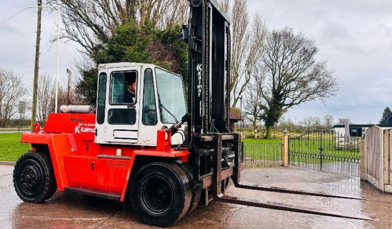 KALMAR DC12-600XL 12 TON FORKLIFT C/W TINE POSITIONER & SIDE SHIFT *VIDEO* full