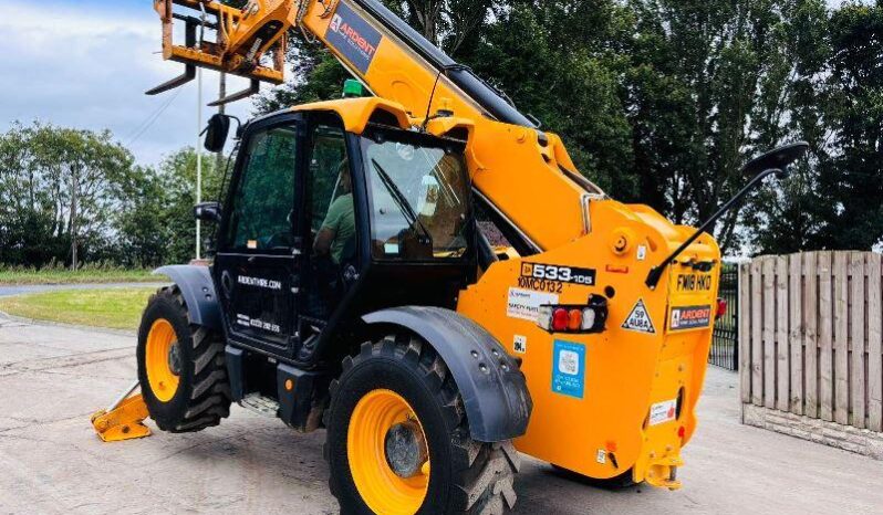 JCB 533-105 4WD TELEHANDLER *YEAR 2018, 10.5 METER REACH* C/W PALLET TINES *VIDEO* full