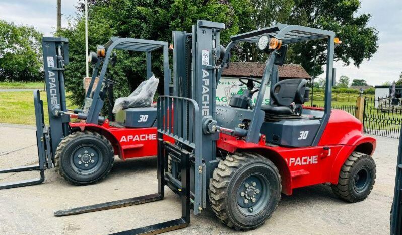 UNUSED APACHE FR30 ROUGH TERRIAN 4WD FORKLIFT *YEAR 2024, CHOICE OF THREE* VIDEO* full