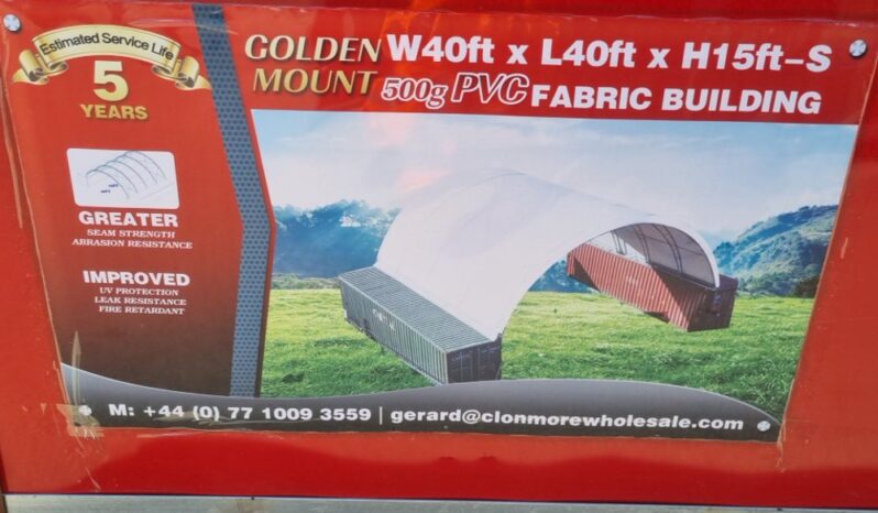 Unused Golden Mount 40’x40’x15′ PVC Fabric Building Modular Buildings For Auction: Leeds – 23rd, 24th, 25th, 26th October @ 08:00am full