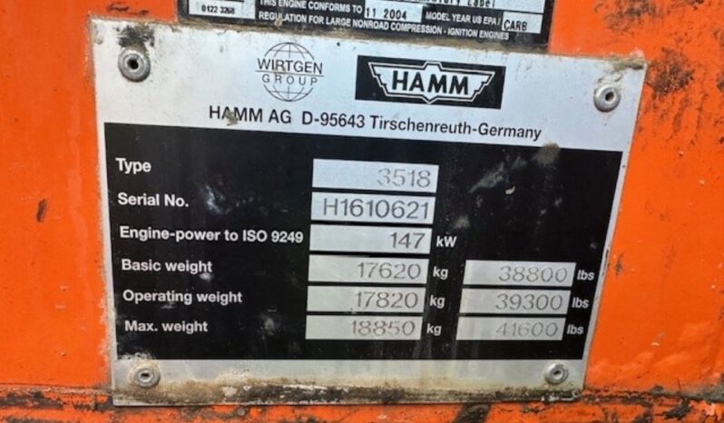 2005 Hamm 3518 Rollers For Auction: Dromore – 6th & 7th December 2024 @ 9:00am For Auction on 2024-12-6 full