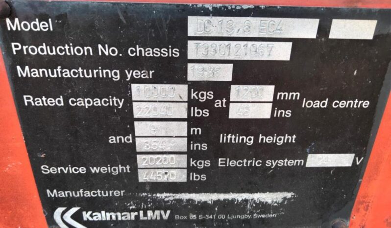 1986 Kalmar 10 ton forklift full