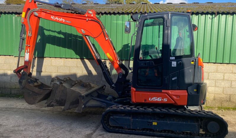 5.5T Excavator Kubota U56-5 2021 High Spec, Hyd Hitch, Aircon, Camera, Twin Lines- low hours full