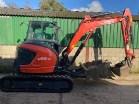 5.5T Excavator Kubota U56-5 2021 High Spec, Hyd Hitch, Aircon, Camera, Twin Lines- low hours full