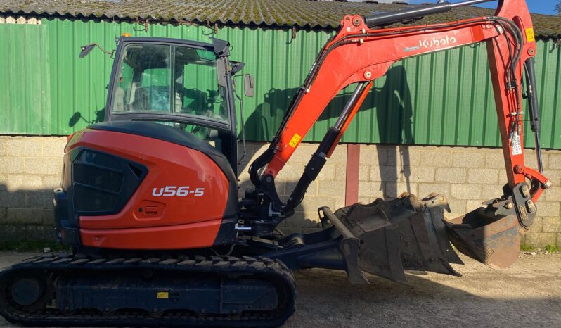 5.5T Excavator Kubota U56-5 2021 High Spec, Hyd Hitch, Aircon, Camera, Twin Lines- low hours full