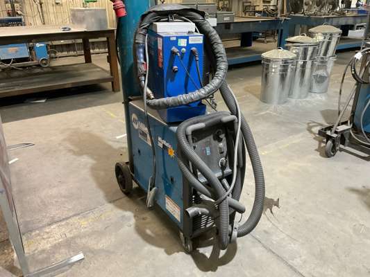 Miller MigMatic 380 Mig Welder 415V c/w Abicor Binzel FES 200 W3 Fume Extraction Unit 240V For Auction on 2024-11-14 For Auction on 2024-11-14