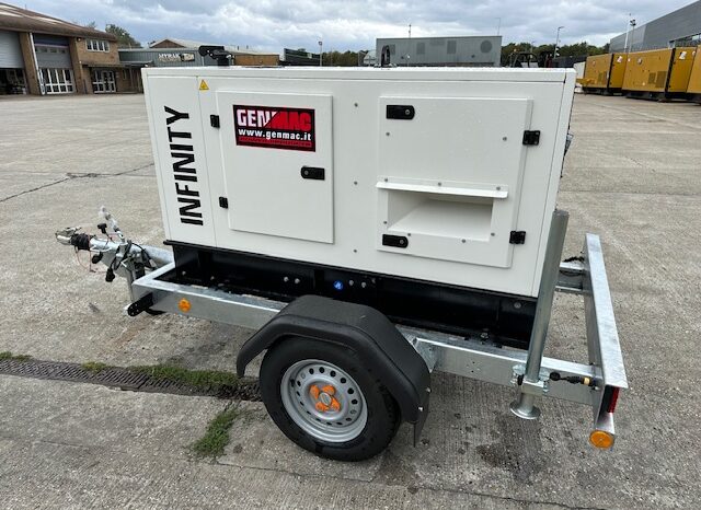 NEW GENMAC INFINITY PERKINS DIESEL 20 kva SINGLE PHASE (fast tow road legal) full