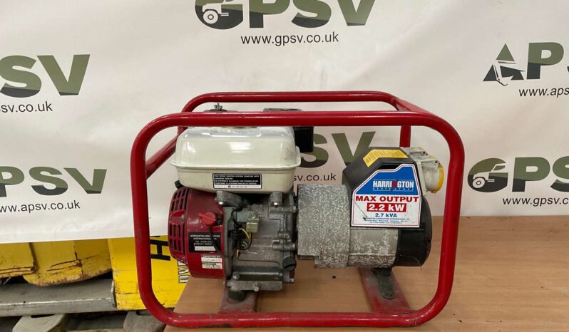 HARRINGTON GENERATOR  2.2KW 2.7kva Lot no: 97 For Auction on 2024-11-26