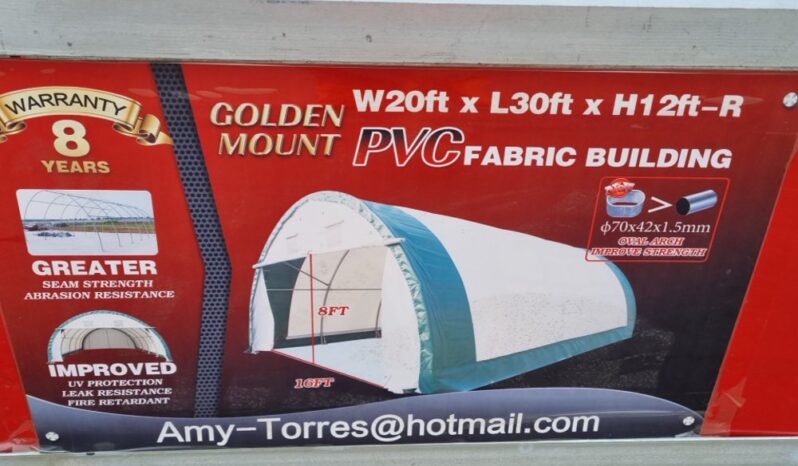 Unused 2024 Golden Mount 20x30x12 PVC Dome Storage Shelter Modular Buildings For Auction: Leeds -27th, 28th, 29th, 30th November 24 @ 8:00am full