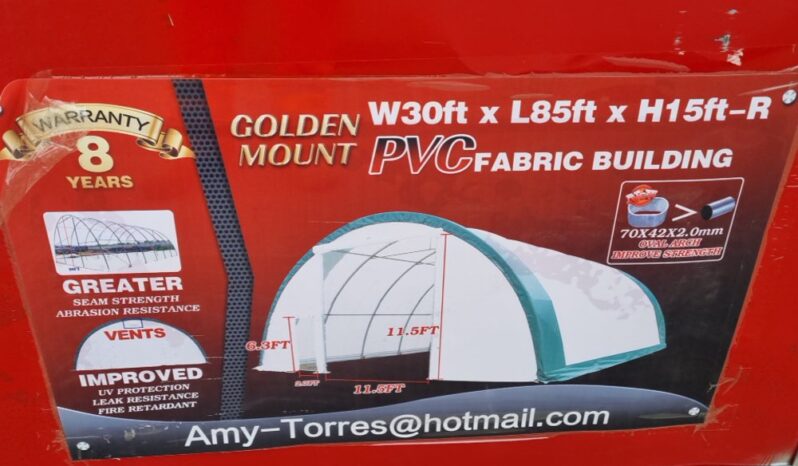 Unused 2024 Golden Mount 30x85x15 PVC Dome Storage Shelter Modular Buildings For Auction: Leeds -27th, 28th, 29th, 30th November 24 @ 8:00am full