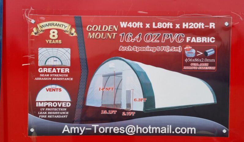 Unused 2024 Golden Mount 40x80x20 PVC Dome Storage Shelter (2 Boxes) Modular Buildings For Auction: Leeds -27th, 28th, 29th, 30th November 24 @ 8:00am full