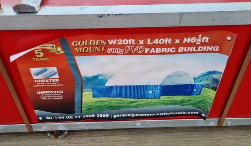 Golden Mount 20x40x6.5 PVC Dome Storage Shelter Modular Buildings For Auction: Leeds -27th, 28th, 29th, 30th November 24 @ 8:00am full