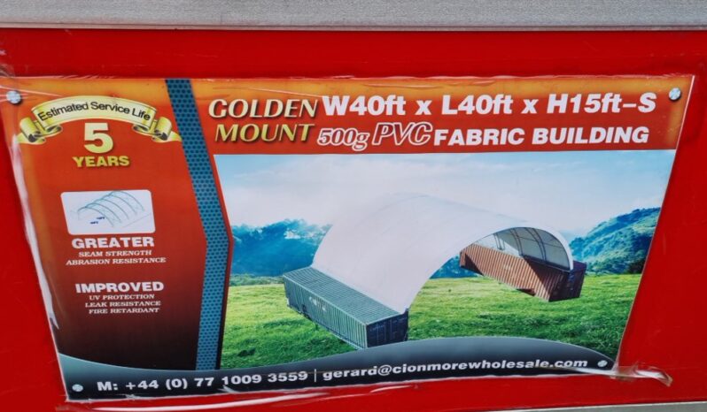 Golden Mount 40x40x15 PVC Dome Storage Shelter Modular Buildings For Auction: Leeds -27th, 28th, 29th, 30th November 24 @ 8:00am full