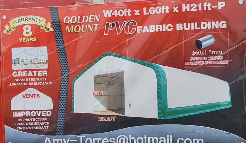 Unused 2024 Golden Mount 40x60x21 PVC Dome Storage Shelter (2 Boxes) Modular Buildings For Auction: Leeds -27th, 28th, 29th, 30th November 24 @ 8:00am full