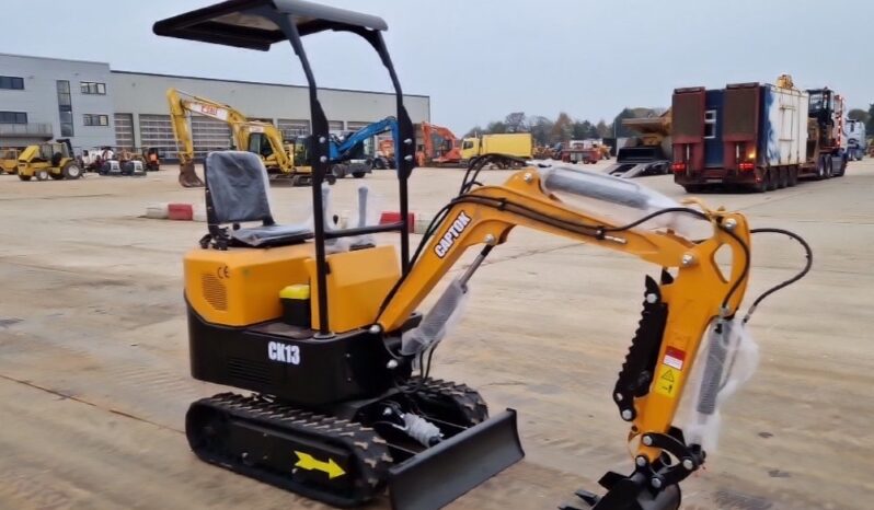 Unused 2024 Captok CK13 Mini Excavators For Auction: Leeds -27th, 28th, 29th, 30th November 24 @ 8:00am full