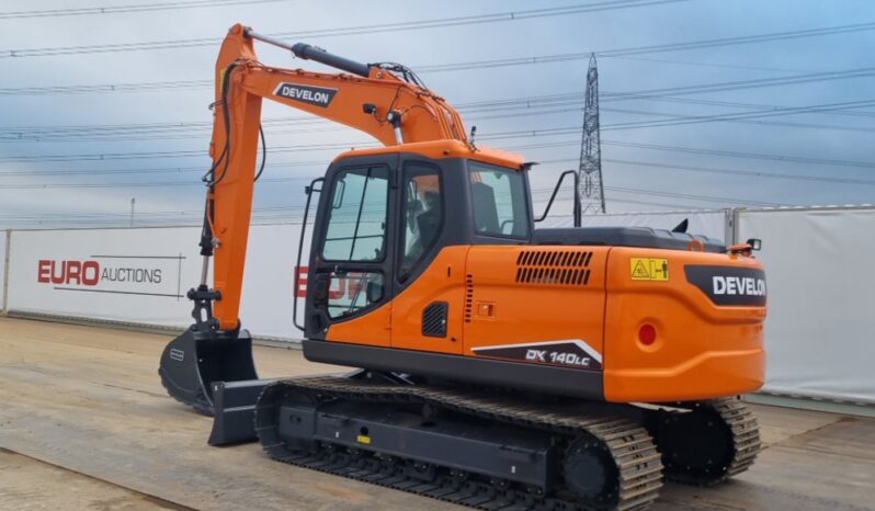 Unused 2024 Develon DX140LC 10 Ton+ Excavators For Auction: Leeds -27th, 28th, 29th, 30th November 24 @ 8:00am full