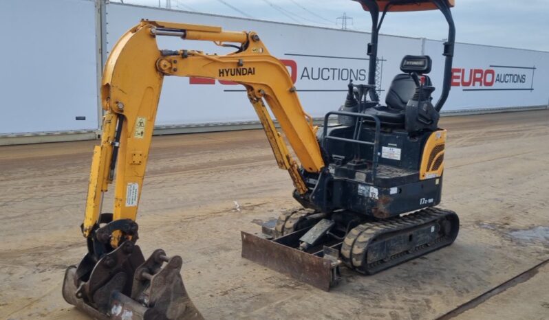 2016 Hyundai R17Z-9A Mini Excavators For Auction: Leeds -27th, 28th, 29th, 30th November 24 @ 8:00am