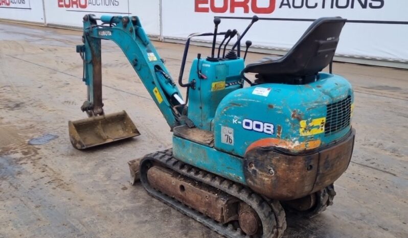 Kubota K008 Micro Excavators For Auction: Leeds -27th, 28th, 29th, 30th November 24 @ 8:00am full