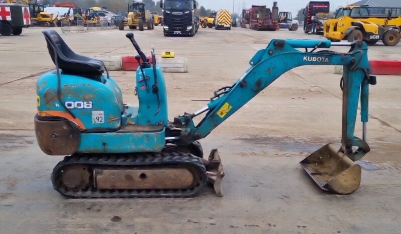 Kubota K008 Micro Excavators For Auction: Leeds -27th, 28th, 29th, 30th November 24 @ 8:00am full