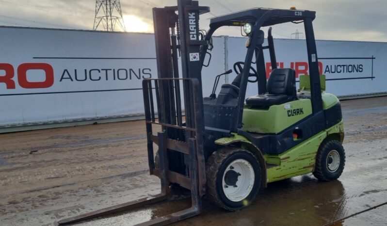 Clark C30D Forklifts For Auction: Leeds -27th, 28th, 29th, 30th November 24 @ 8:00am