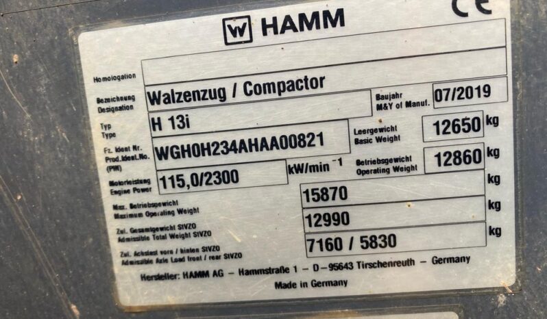 2019 Hamm H13i Rollers For Auction: Leeds – 22nd, 23rd, 24th & 25th January 25 @ 8:00am full