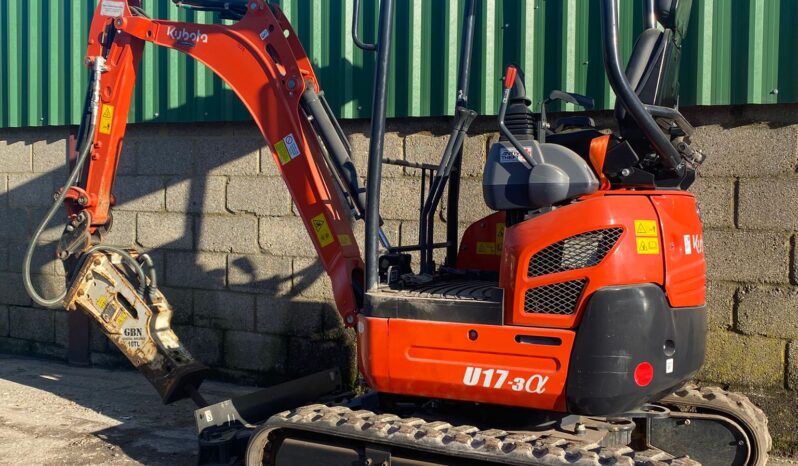 1.7T Excavator Kubota U17-3a 2022 c/w Hydraulic Breaker- Low hours. full