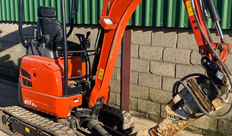 1.7T Excavator Kubota U17-3a 2022 c/w Hydraulic Breaker- Low hours. full