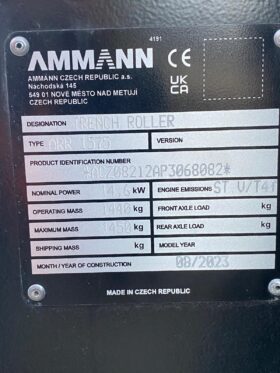 640mm & 850mm Trench Rollers Ammann ARR1575 Remote Padfoot – New/Unused full