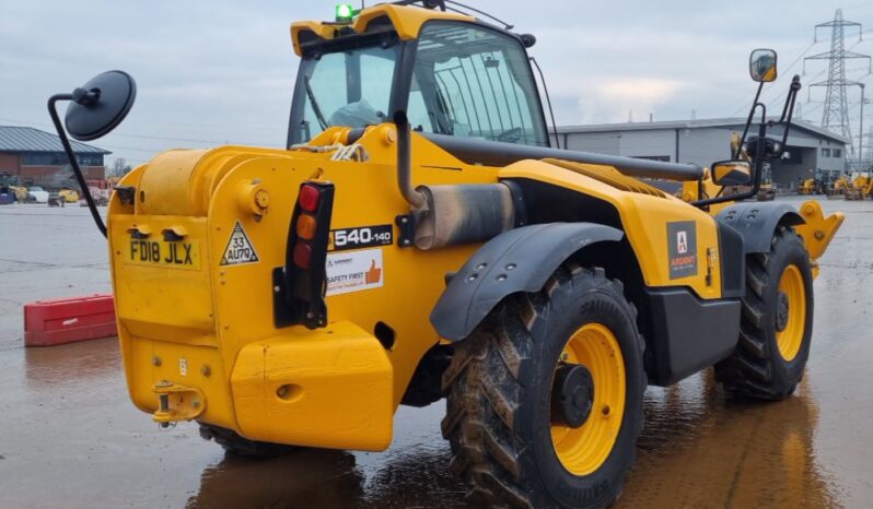 2018 JCB 540-140 Hi Viz Telehandlers For Auction: Leeds – 22nd, 23rd, 24th & 25th January 25 @ 8:00am full