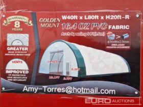 Unused Golden Mount 40x80x20′ PVC Dome Storage Shelter (2 Boxes) Modular Buildings For Auction: Leeds – 22nd, 23rd, 24th & 25th January 25 @ 8:00am full