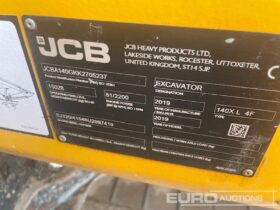 2019 JCB 140X LC 10 Ton+ Excavators For Auction: Leeds – 22nd, 23rd, 24th & 25th January 25 @ 8:00am full