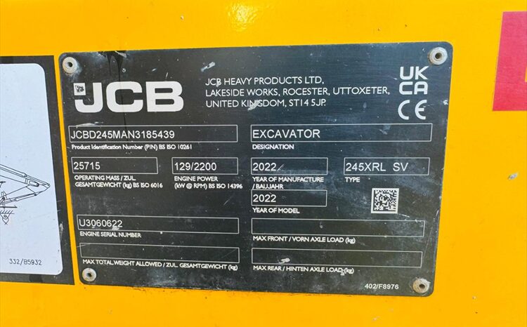 2022 JCB 245 XR Excavator full