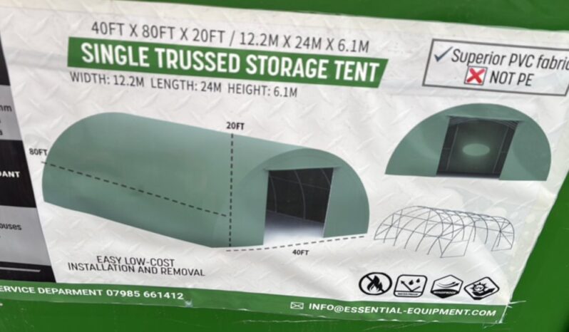 Unused Essential  40′ x 80′ x 20′ PVC Dome Shelter (2 of) Modular Buildings For Auction: Leeds – 22nd, 23rd, 24th & 25th January 25 @ 8:00am