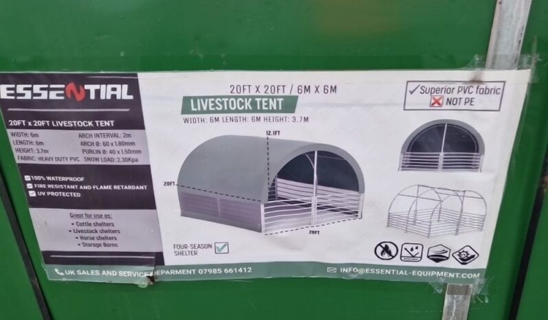 Unused Essential  20′ x 20′ x 12′ Livestock PVC Tent Modular Buildings For Auction: Leeds – 22nd, 23rd, 24th & 25th January 25 @ 8:00am