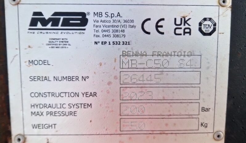 2023 MB MB-C50 S4 Crushing & Screening Attachments For Auction: Leeds – 22nd, 23rd, 24th & 25th January 25 @ 8:00am full