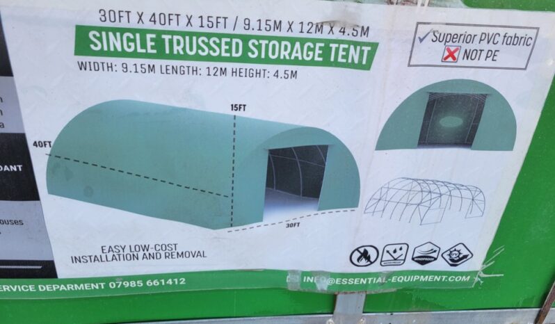 Unused Essential  30′ x 40′ x 15′ Single Trussed Storage PVC Tent Modular Buildings For Auction: Leeds – 22nd, 23rd, 24th & 25th January 25 @ 8:00am full