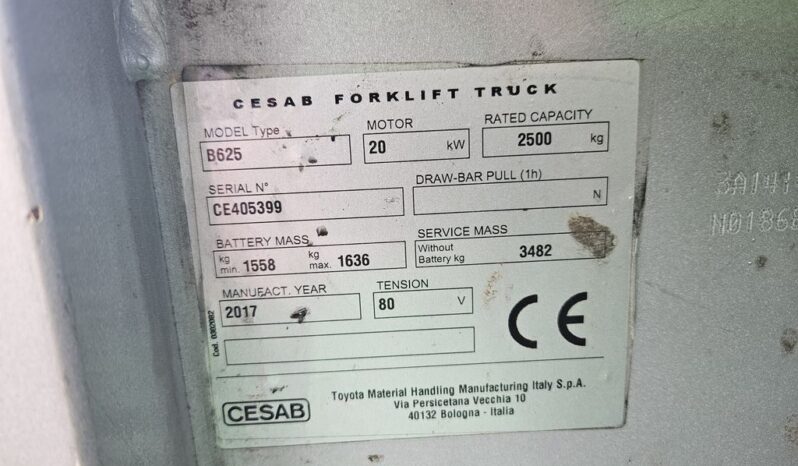 2017 CESAB B625 FORKLIFT For Auction on 2025-02-04 For Auction on 2025-02-04 full