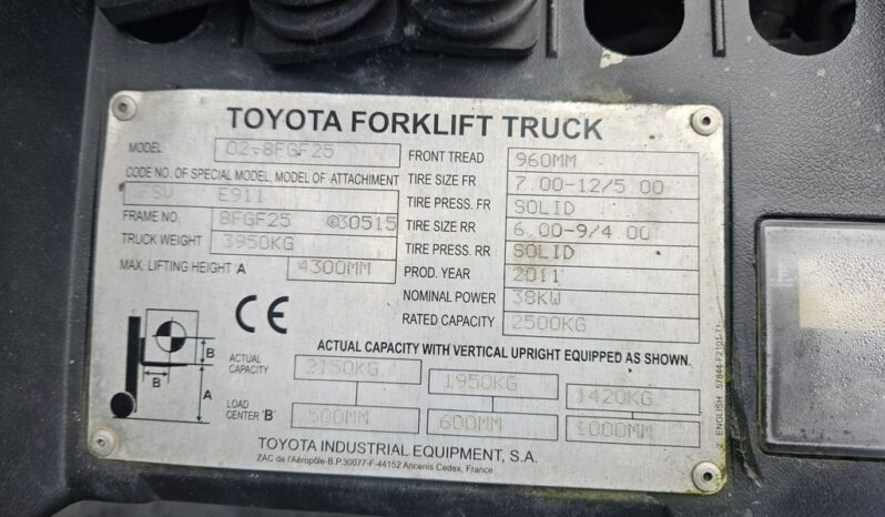 2011 TOYOTA 02-8FGF25 GAS For Auction on 2025-02-04 For Auction on 2025-02-04 full