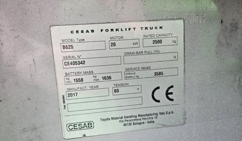 2017 CESAB B625 FORKLIFT For Auction on 2025-02-04 For Auction on 2025-02-04 full