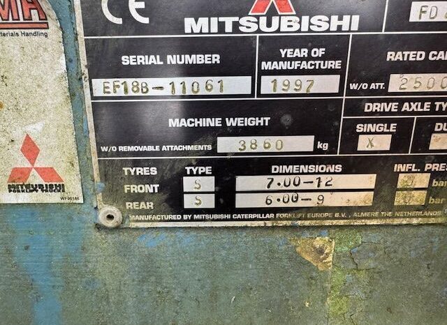 1997 Mitsubishi FO25 straight Mast Forklift For Auction on 2025-01-29 full