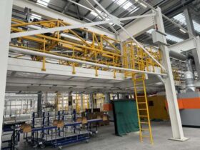 Cell 1 (Wall section lift and inspection gantry) Comprising of 75m x 20m steel framed gantry inspection module featuring 2 x 5000kg frame lifting crab. 4 Stahl hoists per unit. For Auction on 2025-03-10 For Auction on 2025-03-10 full