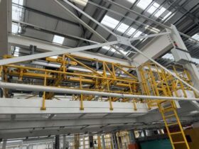 Cell 1 (Wall section lift and inspection gantry) Comprising of 75m x 20m steel framed gantry inspection module featuring 2 x 5000kg frame lifting crab. 4 Stahl hoists per unit. For Auction on 2025-03-10 For Auction on 2025-03-10 full