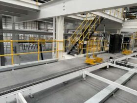 Cell 1 (Wall section lift and inspection gantry) Comprising of 75m x 20m steel framed gantry inspection module featuring 2 x 5000kg frame lifting crab. 4 Stahl hoists per unit. For Auction on 2025-03-10 For Auction on 2025-03-10 full