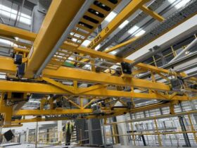 Cell 1 (Wall section lift and inspection gantry) Comprising of 75m x 20m steel framed gantry inspection module featuring 2 x 5000kg frame lifting crab. 4 Stahl hoists per unit. For Auction on 2025-03-10 For Auction on 2025-03-10 full