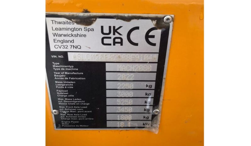 2022 Thwaites 3 Ton Swivel Skip Site Dumpers For Auction: Leeds – 5th, 6th, 7th & 8th March 2025 @ 8:00am full